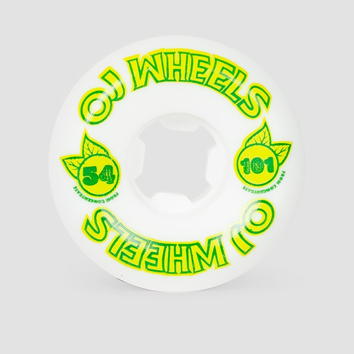 OJ From Concentrate Hardline 101a Skateboard Wheels White 54mm