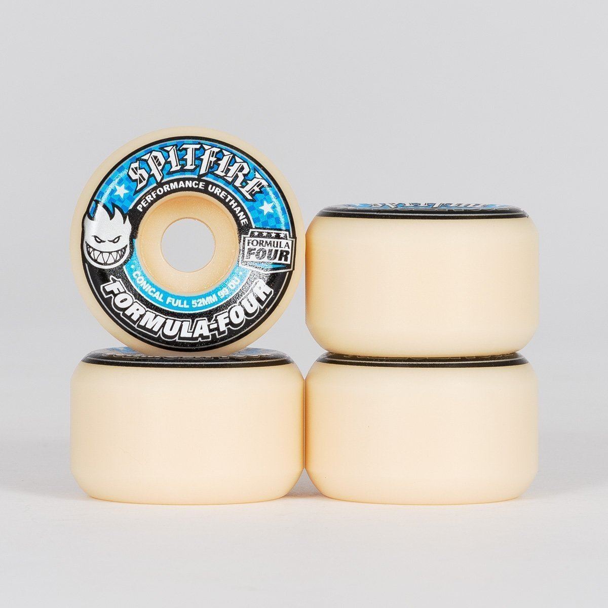Spitfire Formula Four Conical Full 99DU Skateboard Wheels Natural/Blue 52mm