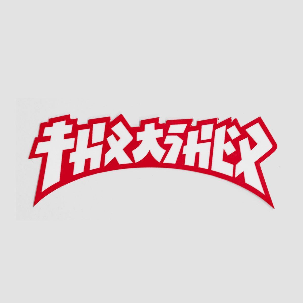 Thrasher Godzilla Die Cut Sticker White/Red 100x40mm