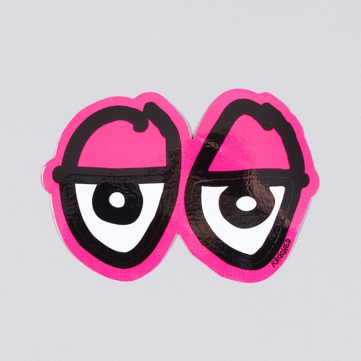 Krooked Eyes Diecut Sticker Pink 140x100mm