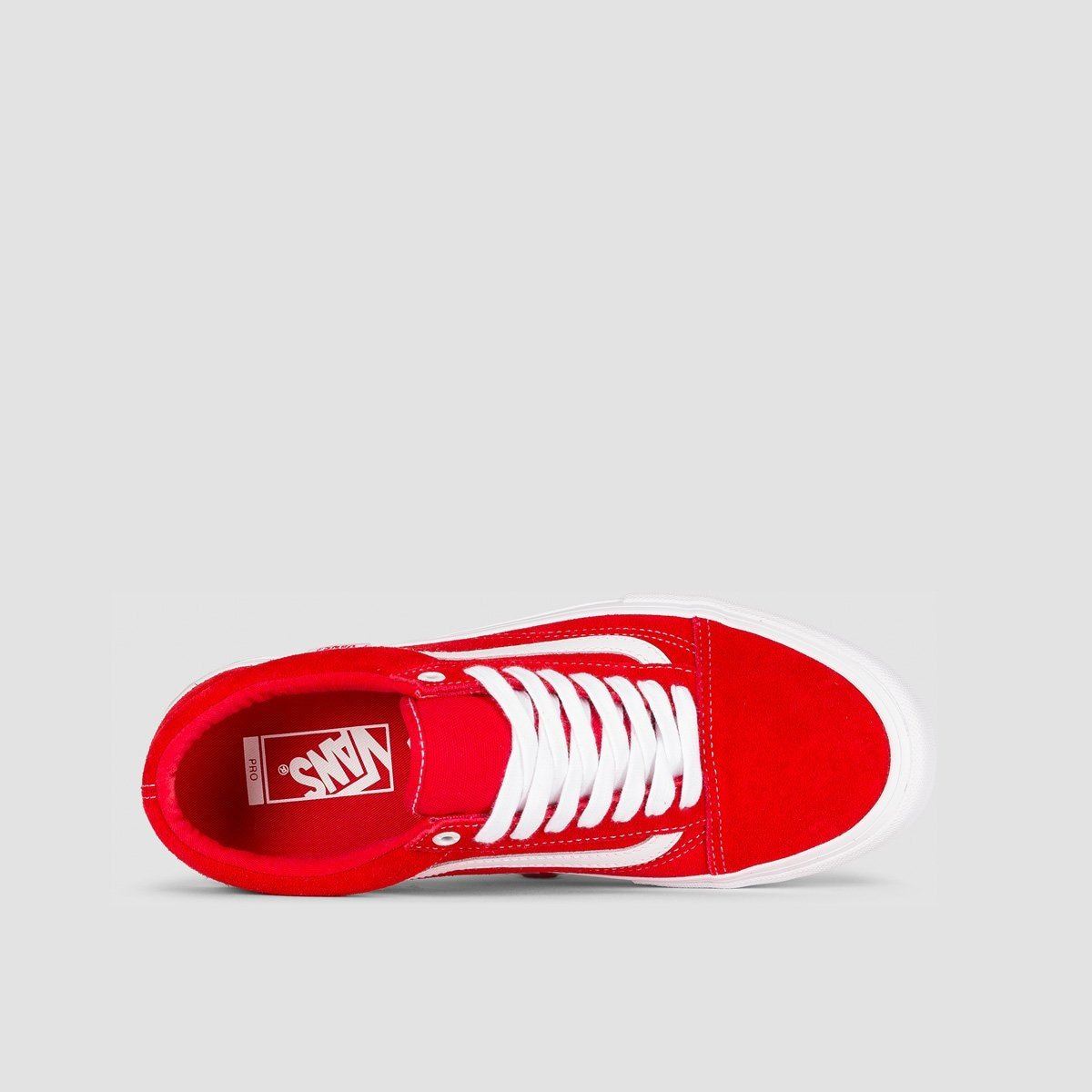 Vans Old Skool Pro Shoes - Suede Red/White