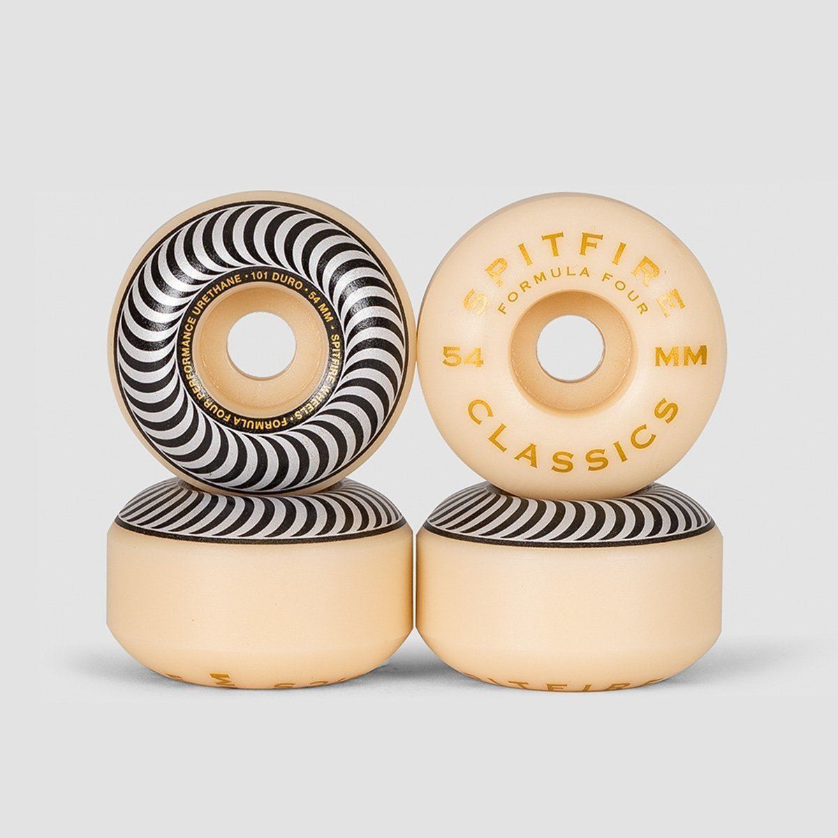 Spitfire Formula Four Classic 101DU Skateboard Wheels Natural/Silver 54mm