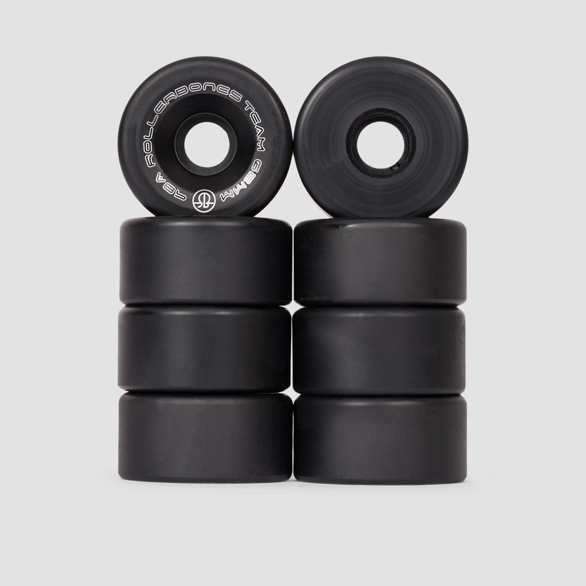 Rollerbones Team Logo 98a Quad Wheels x8 Black 62mm