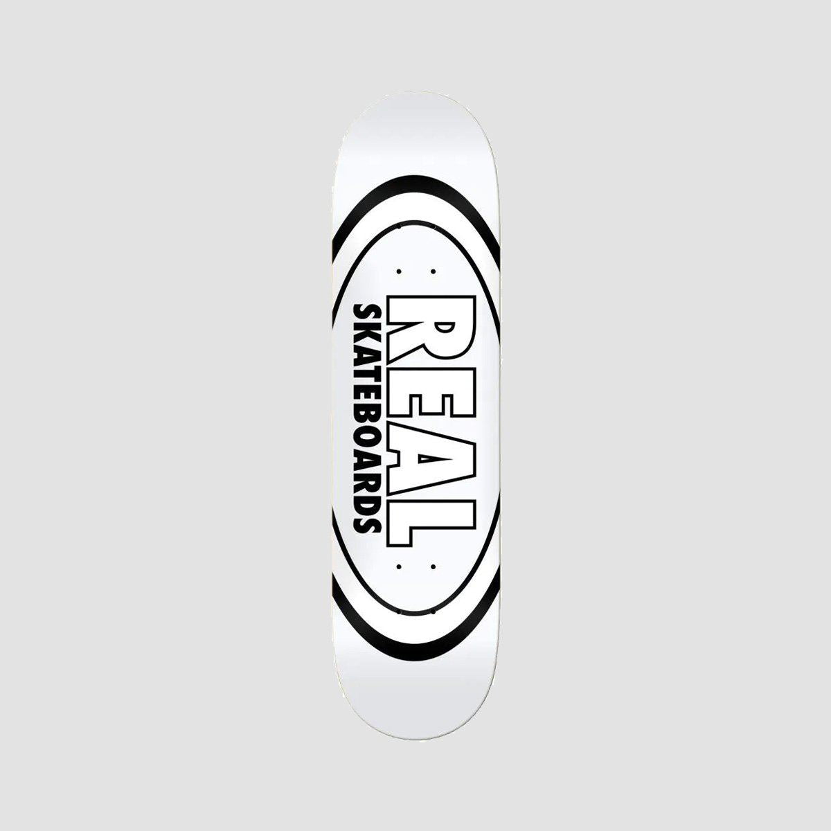 Real Team Classic Oval Skateboard Deck White - 8.38"