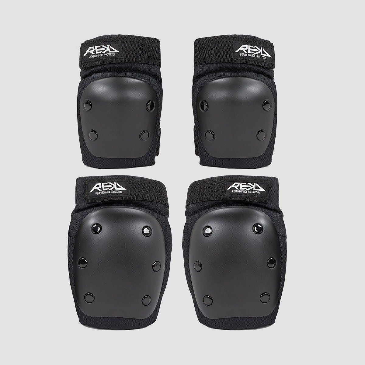 REKD Junior Heavy Duty Double Pad Set Black/Black - Kids