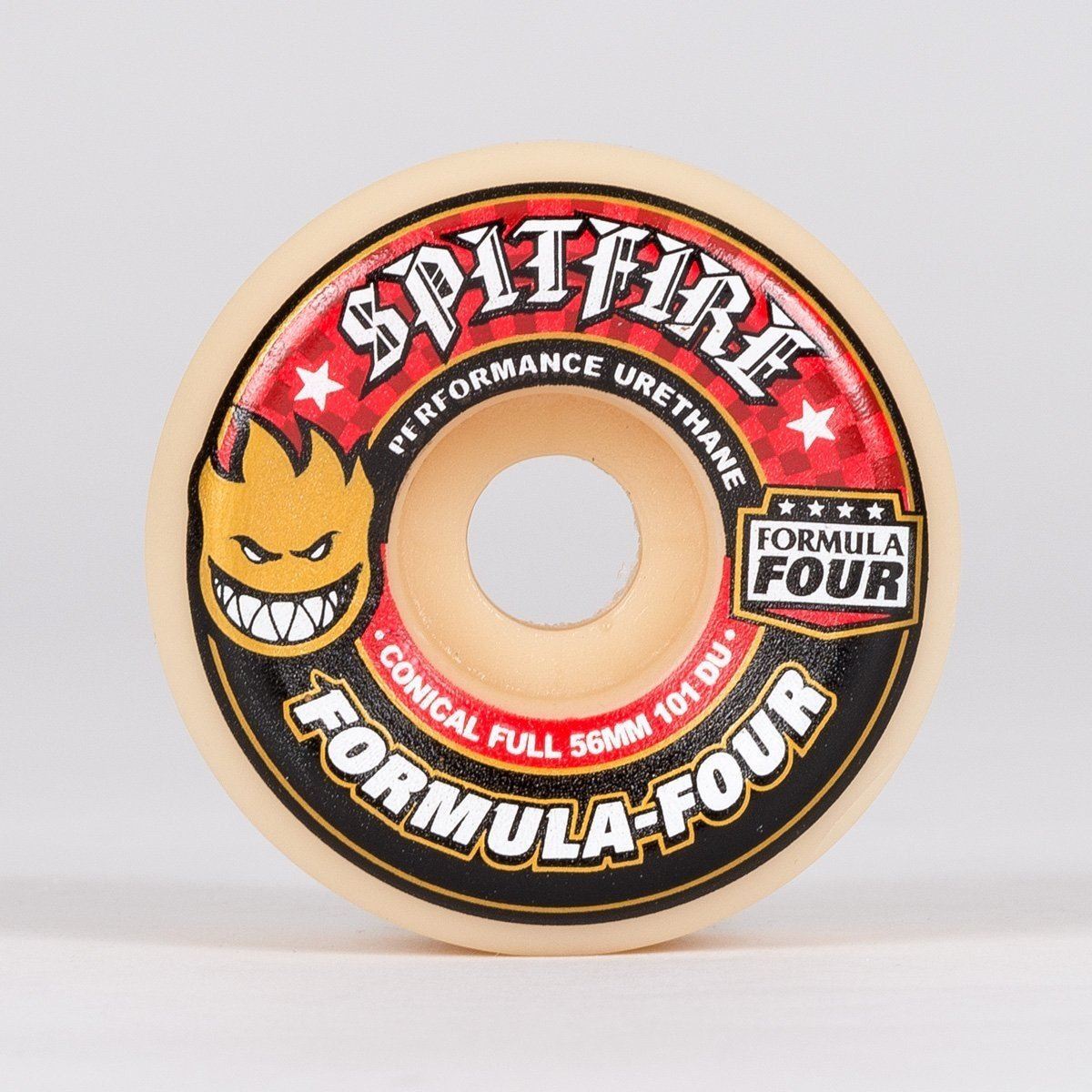 Spitfire Formula Four Conical Full 101DU Skateboard Wheels Natural/Red 56mm