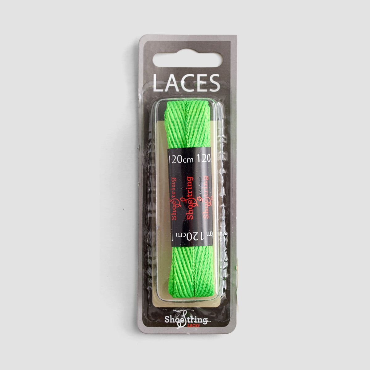 ShoeString American Flat 10mm 120cm Laces (Blister Pack) Lime