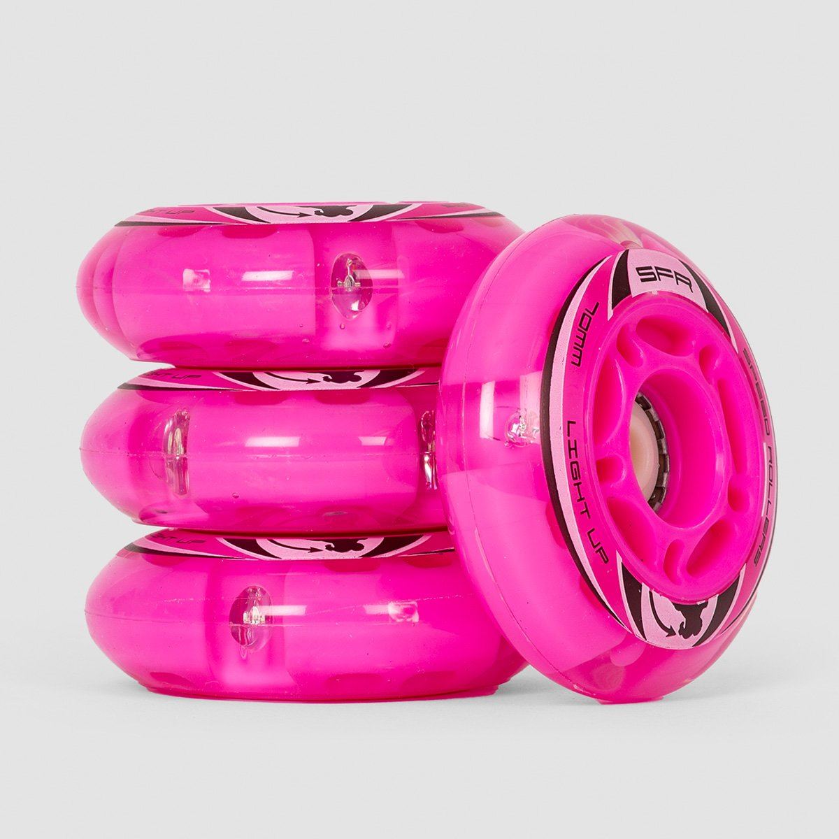 SFR Light Up Inline Wheels Pink 70mm