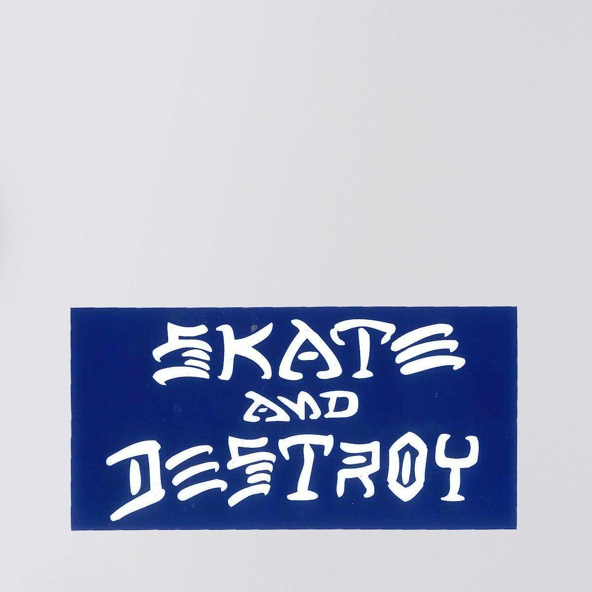 Thrasher Skate And Destroy Sticker Navy Blue/White Medium 100x50mm