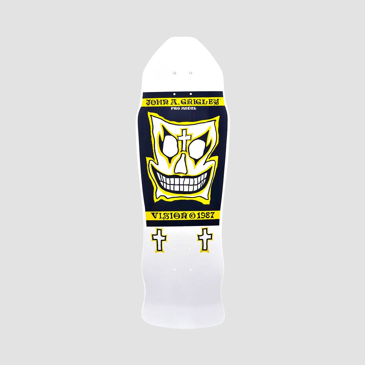 Vision Grigley I Skateboard Deck White/Yellow - 9.5"