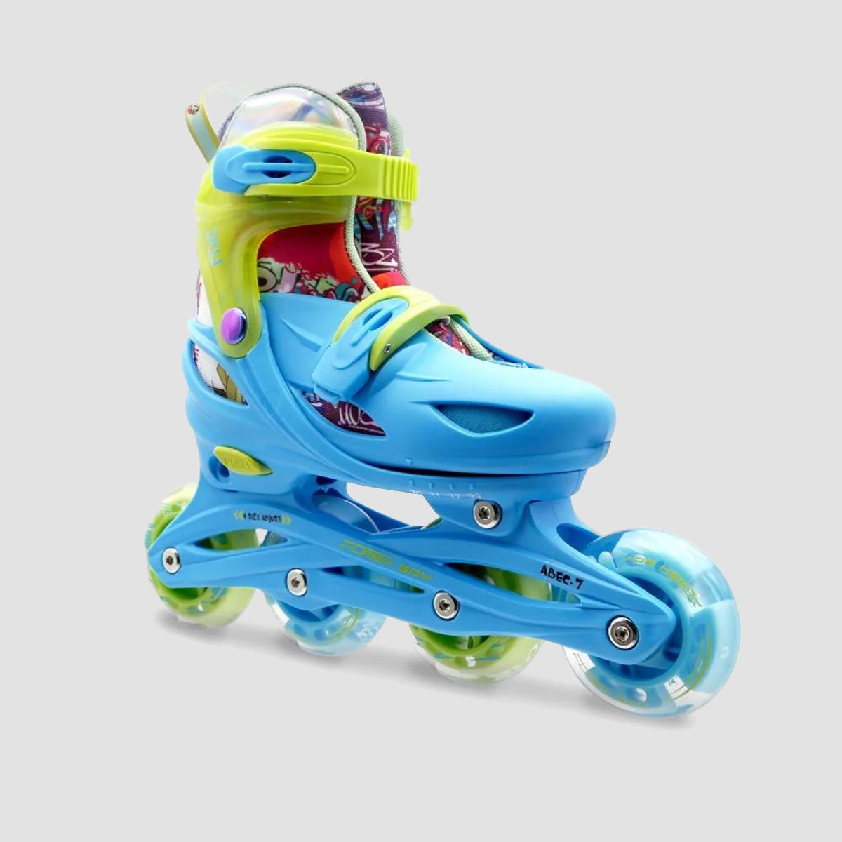 Roces Ply Flash Boy Inline Skates Sky Blue/Lime - Kids