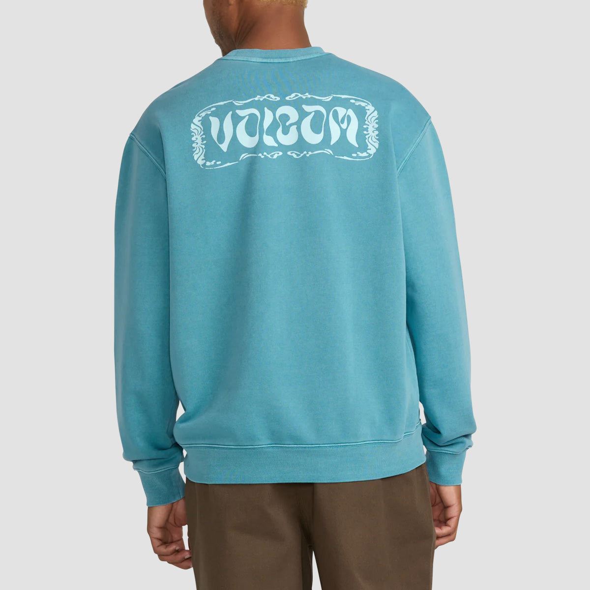 Volcom Terry Stoned Crew Sweatshirt Used Blue