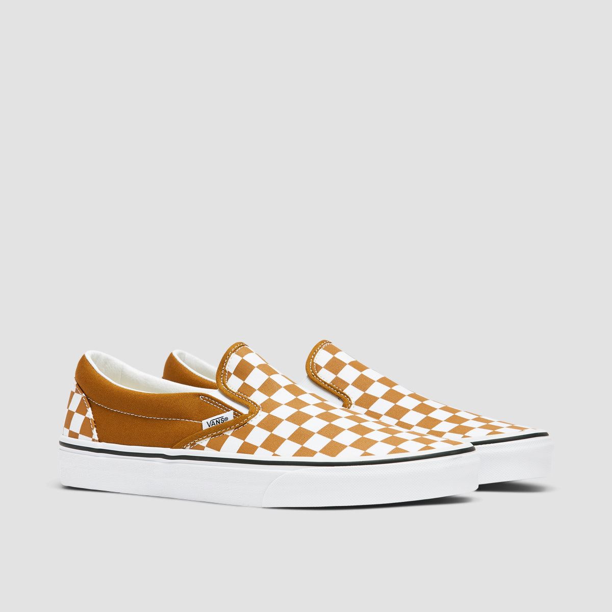 Vans Classic Slip-On Shoes Checkerboard Golden Brown