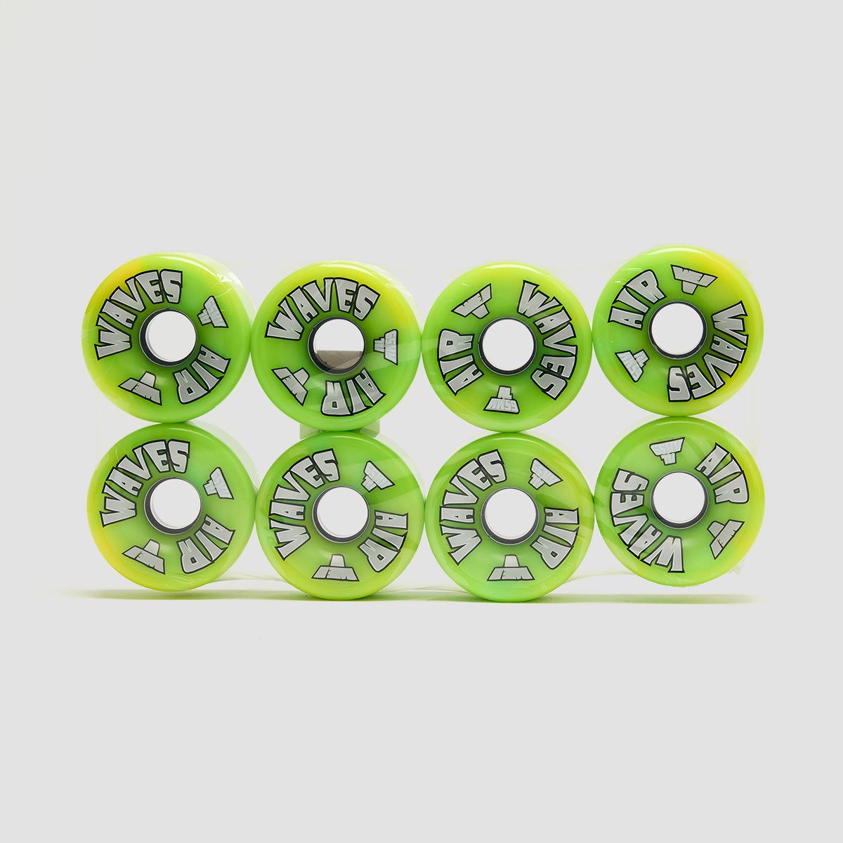 Air Waves USA 78a Quad Wheels x8 Green/Yellow Swirl 65mm