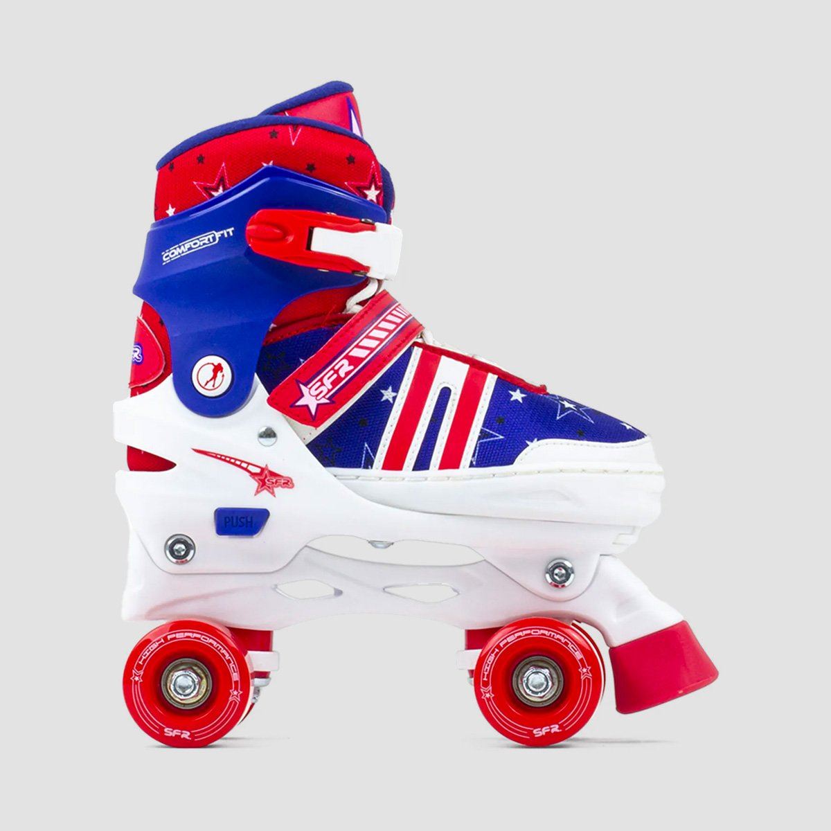 SFR Spectra Adjustable Quad Skates Blue/Red - Kids