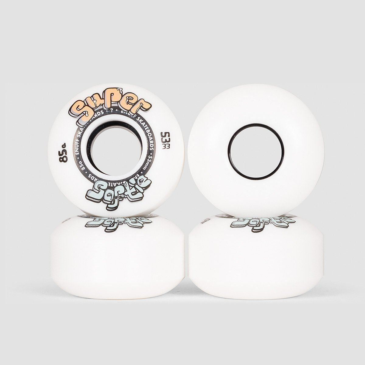 Enuff Super Softie Skateboard Wheels White 53mm