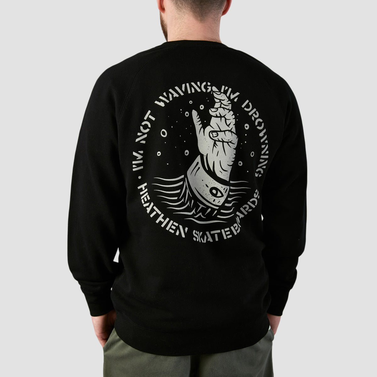 Heathen Drowning Crew Sweatshirt Black