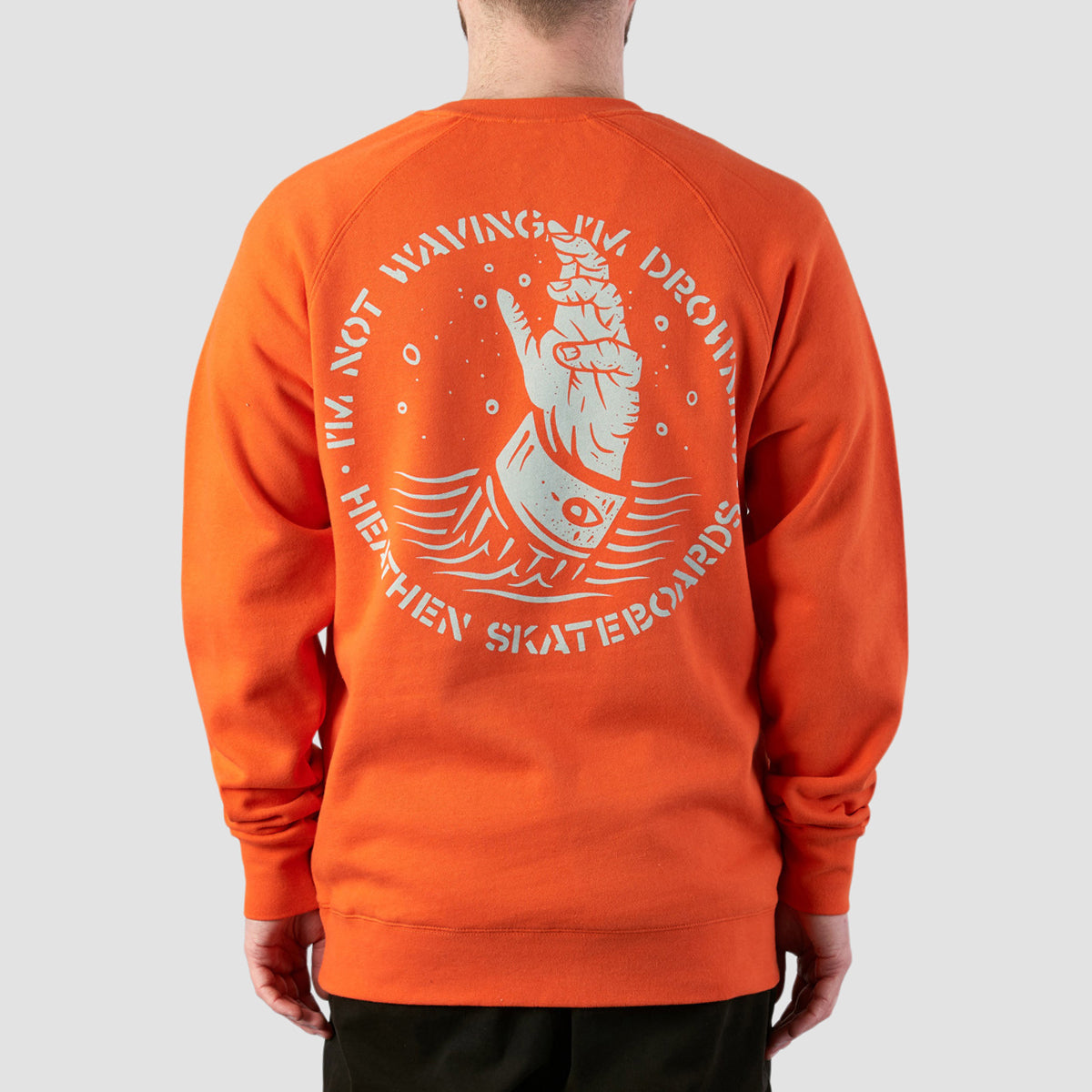 Heathen Drowning Crew Sweatshirt Orange