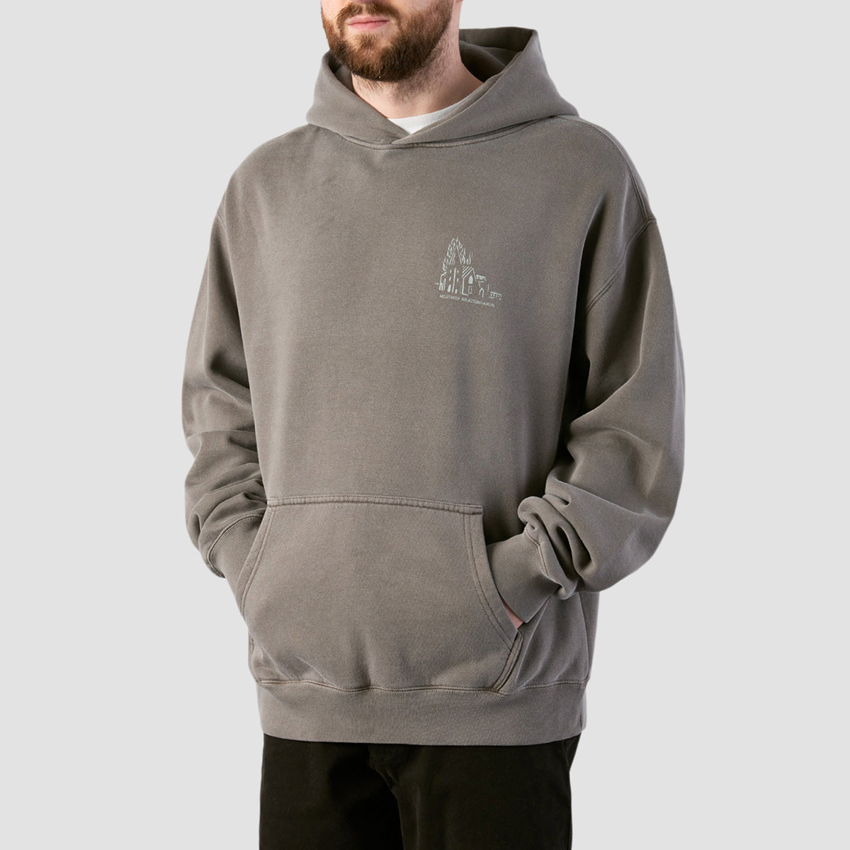 Heathen Lighthouse Pullover Hoodie Faded Grey