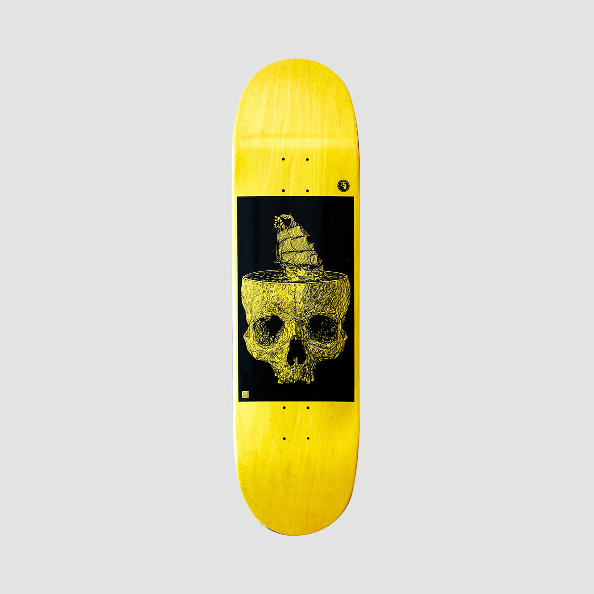 Heathen Stormy Seas on Taperhead Skateboard Deck Yellow - 8.5"