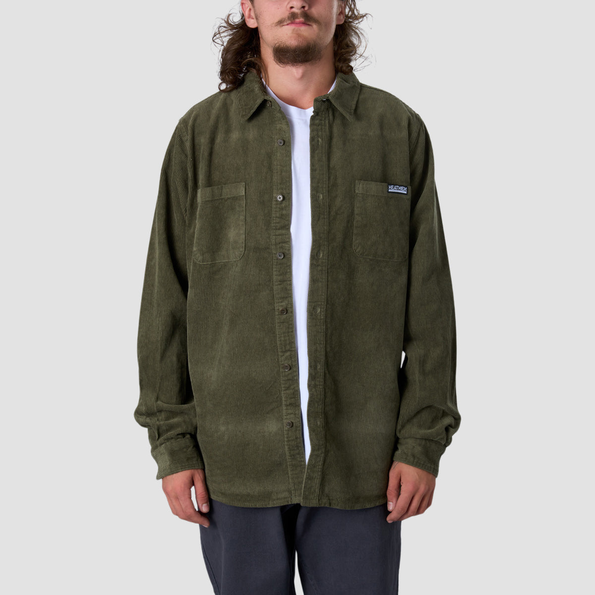 Heathen VG+ Dissolution Cord Longsleeve Shirt Moss