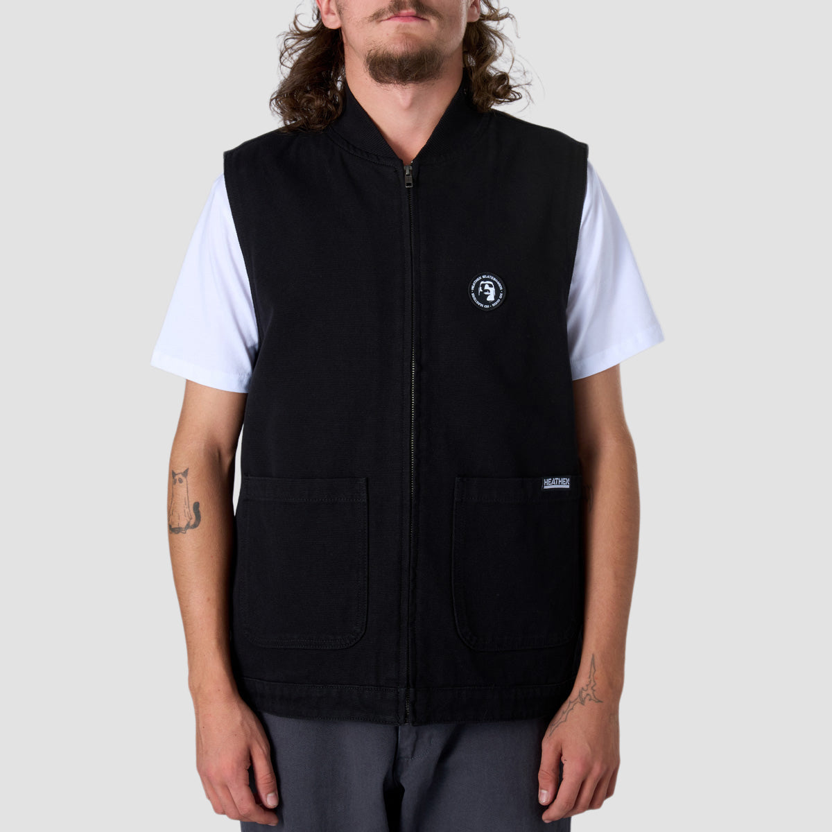 Heathen VG+ Seal Heavy Canvas Vest Jacket Void