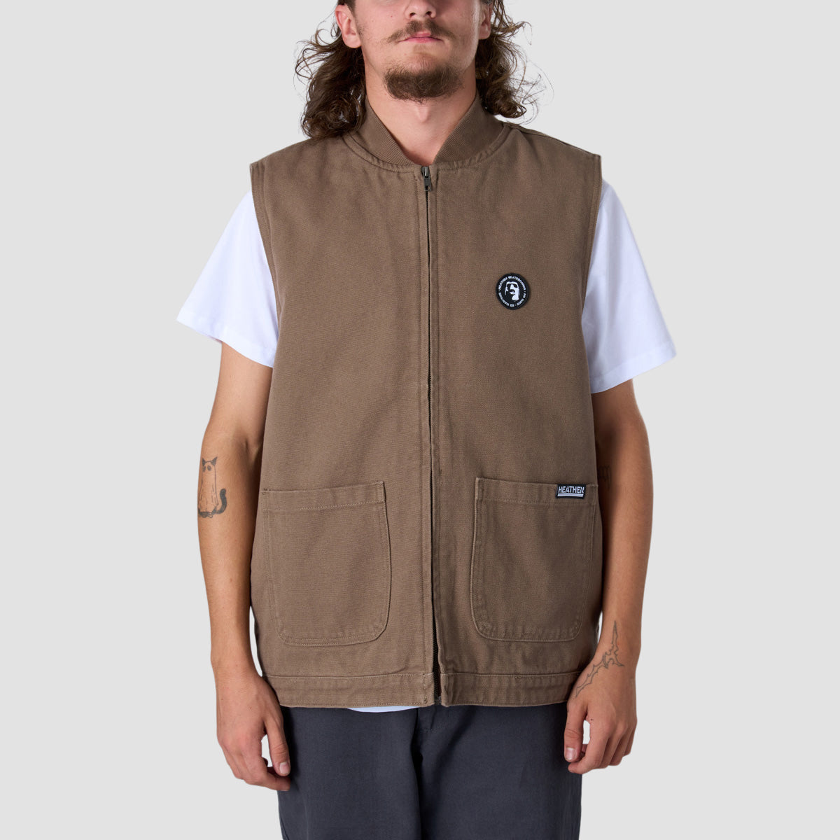 Heathen VG+ Seal Heavy Canvas Vest Jacket Nut