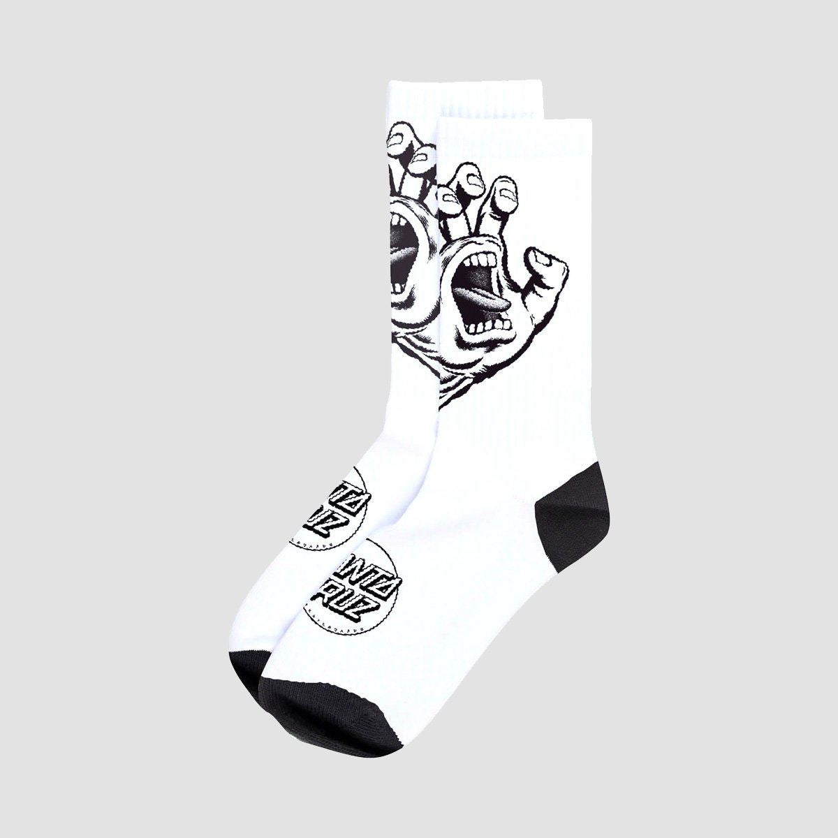 Santa Cruz Screaming Hand Mono Socks White