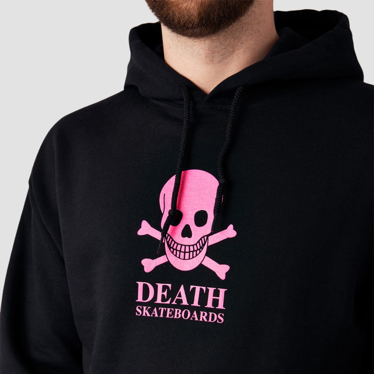 Death OG Skull Pullover Hoodie Black/Pink