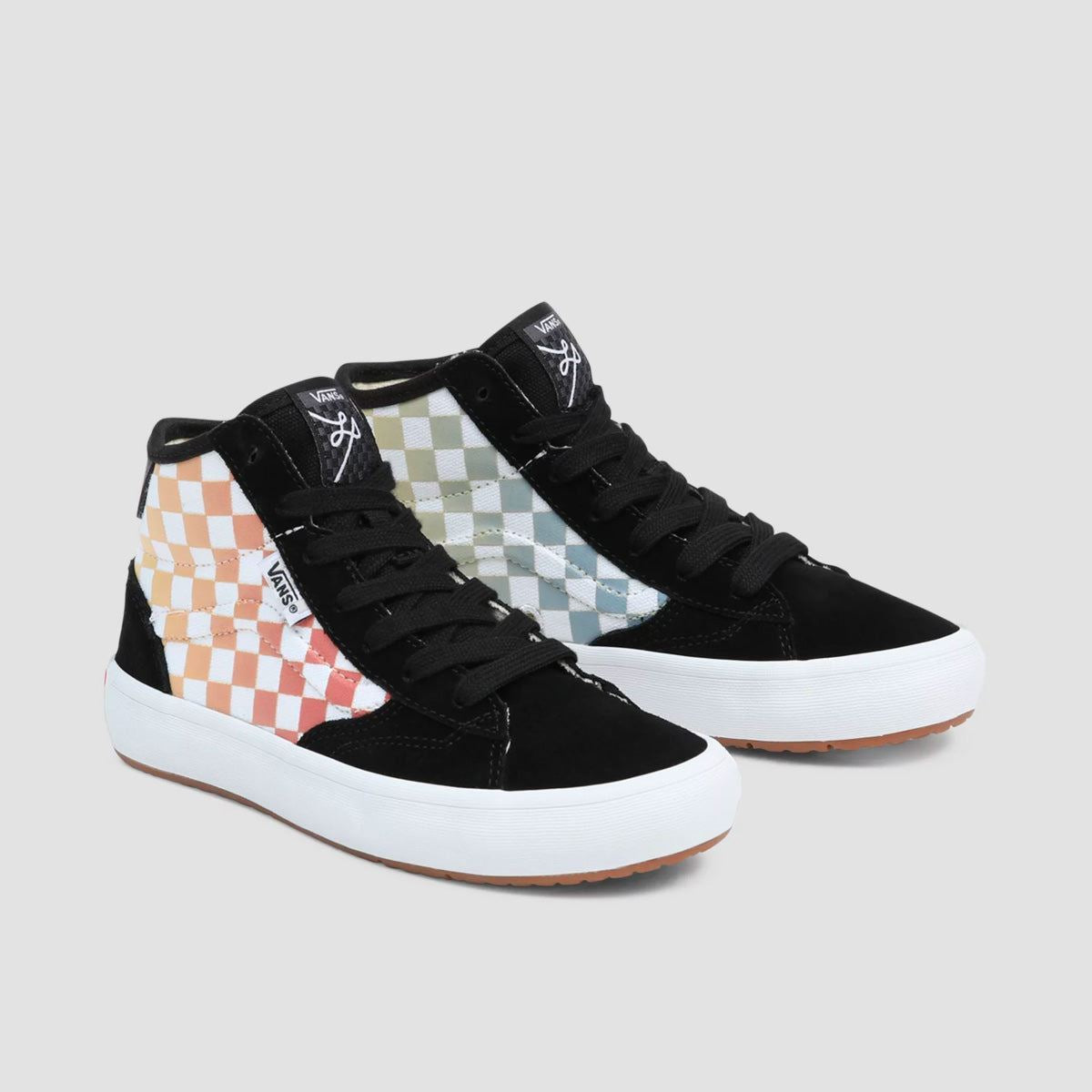 Vans The Lizzie High Top Shoes - Checkerboard Black/Multi
