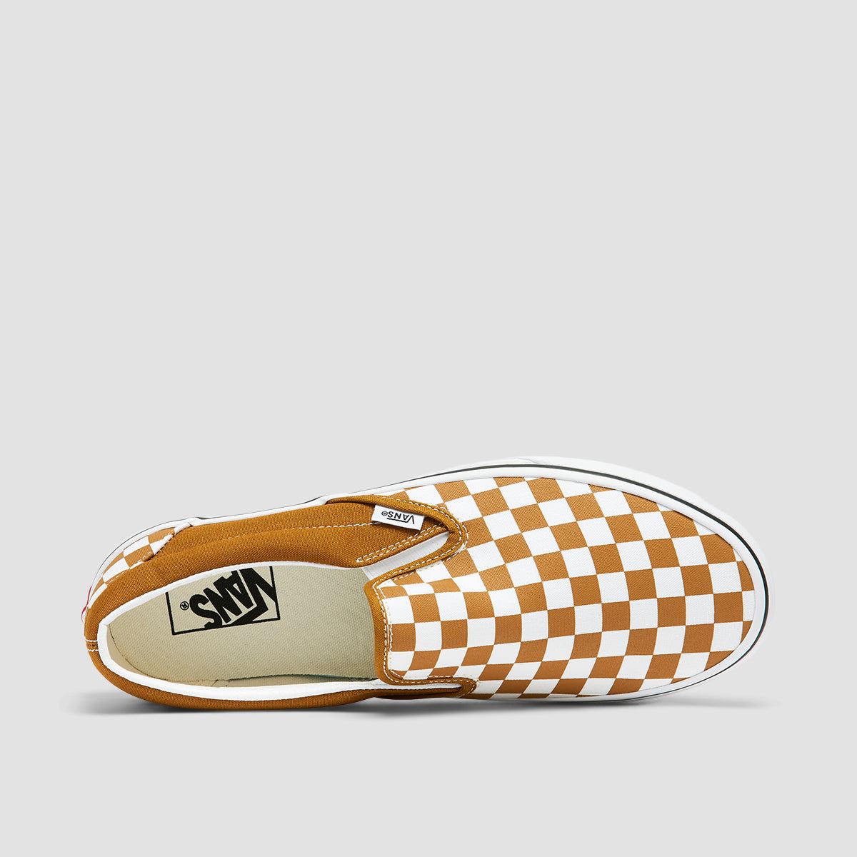 Vans Classic Slip On White And Tan Checkered Vans Vans Classic
