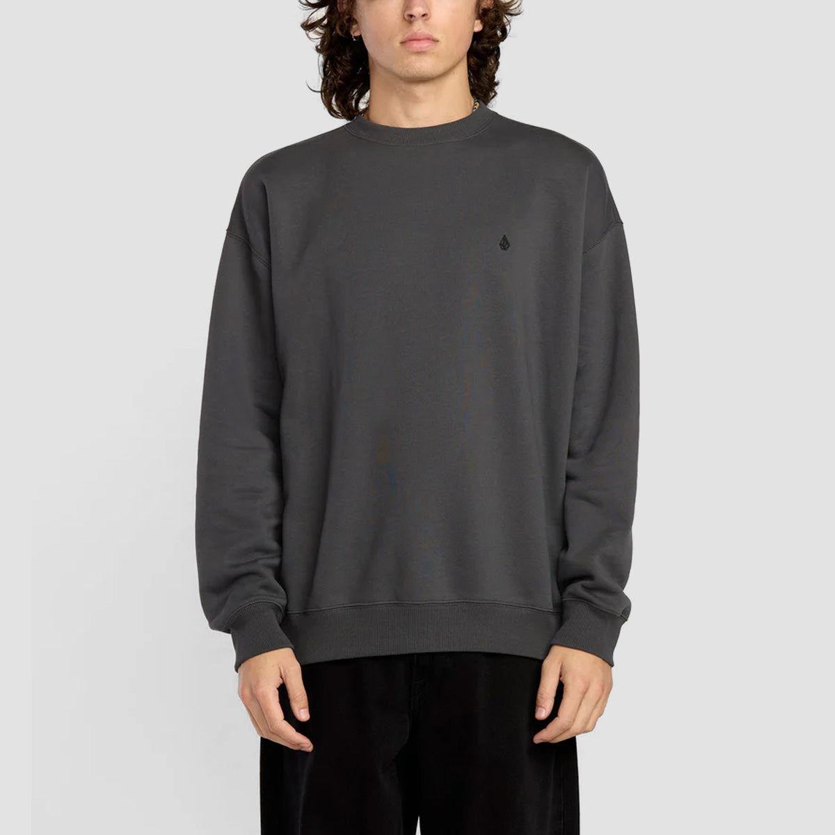 Volcom Single Stone PW Crew Sweatshirt Asphalt Black