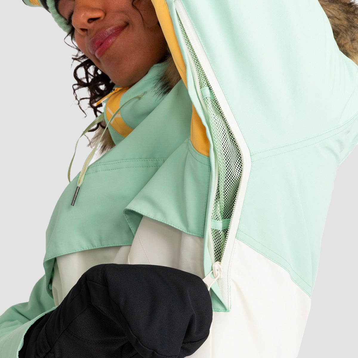 Roxy Shelter 10K Pullover Snow Jacket Cameo Green - Womens