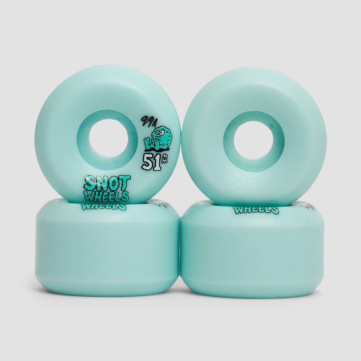 Snot Team 99A Conical Skateboard Wheels Pale Teal 51mm