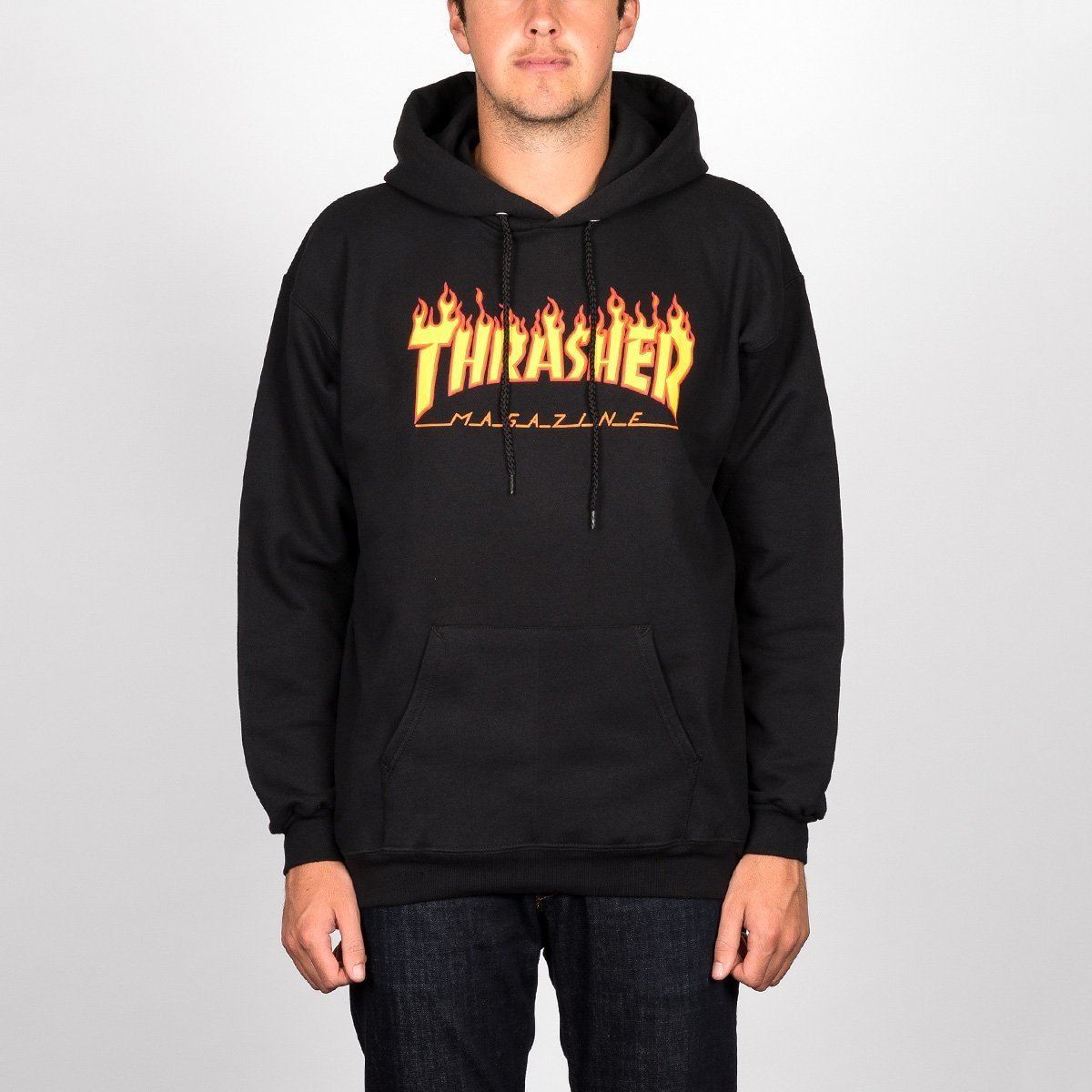Thrasher Flame Logo Pullover Hoodie Black