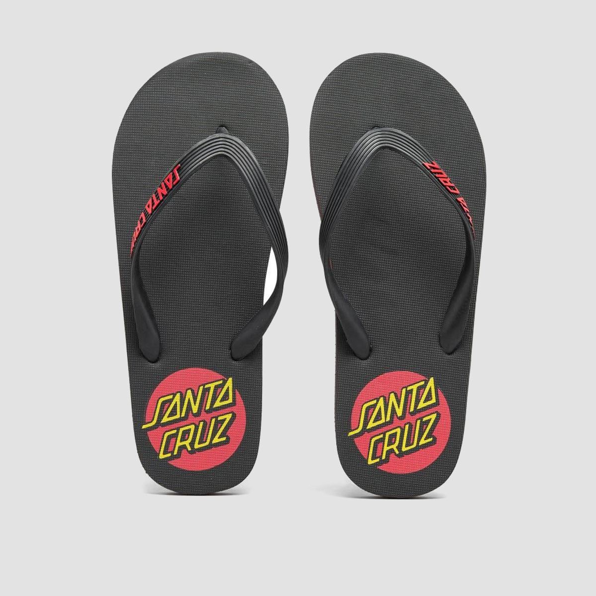 Santa Cruz Classic Dot Thong Flip Flops Black