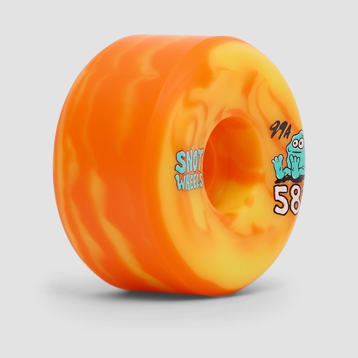 Snot Team Swirl Conical 99A Skateboard Wheels Yellow/Orange 58mm