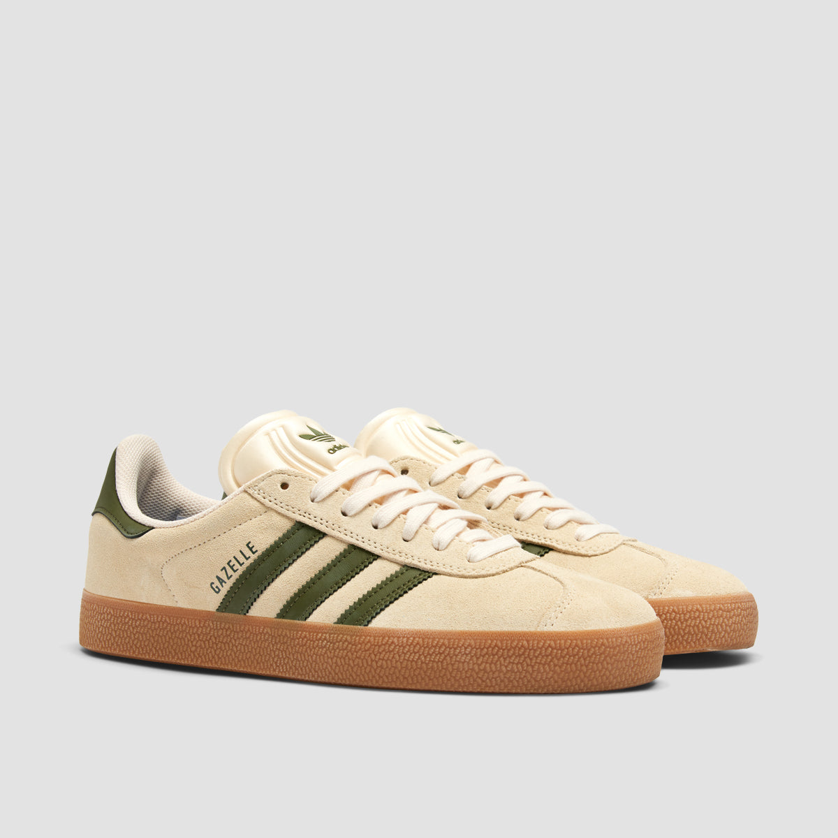 adidas Gazelle ADV Shoes - Ecru Tint/Focus Olive/Gum4