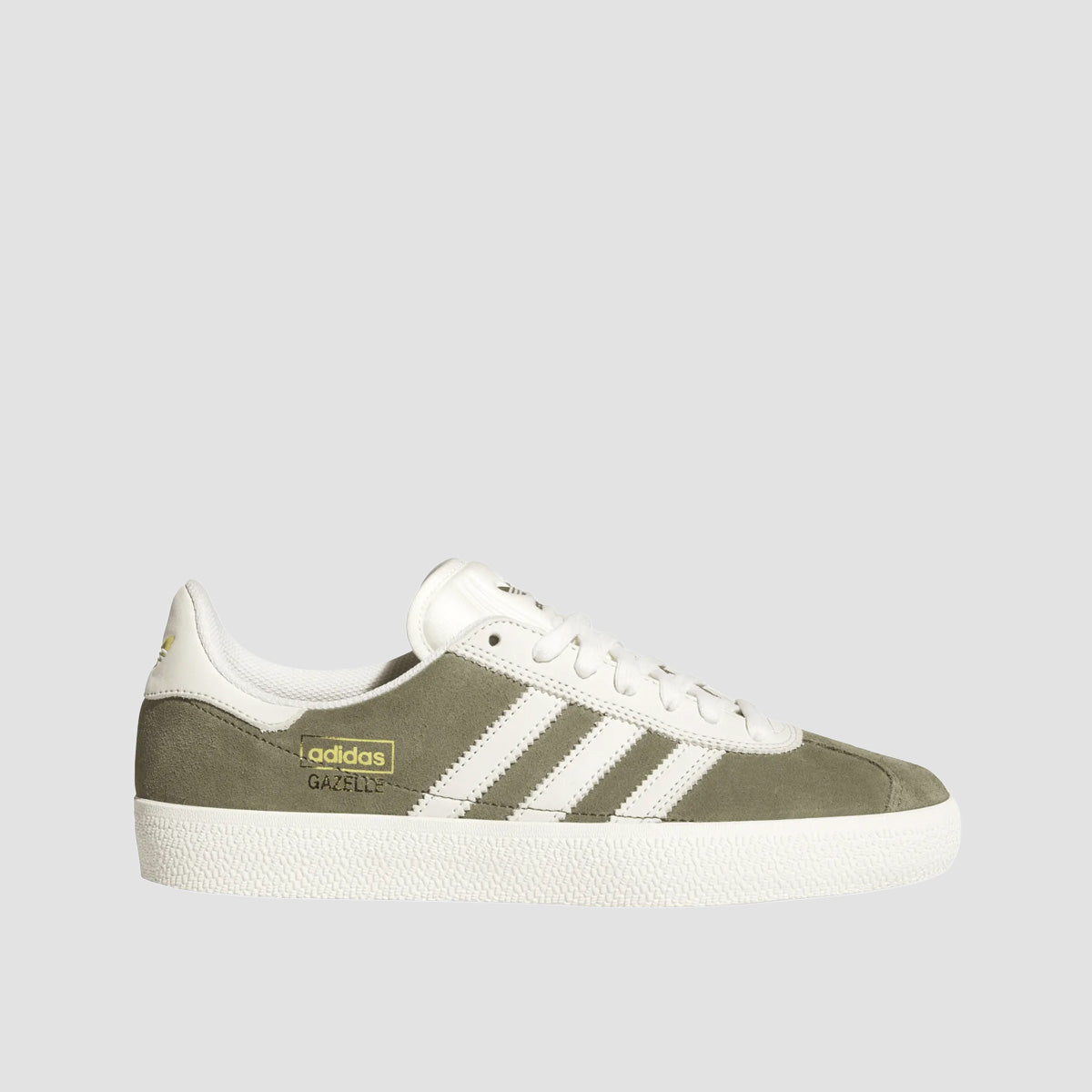 adidas Gazelle Adv Shoes - Olive Strata/Chalk White/Gold Met.