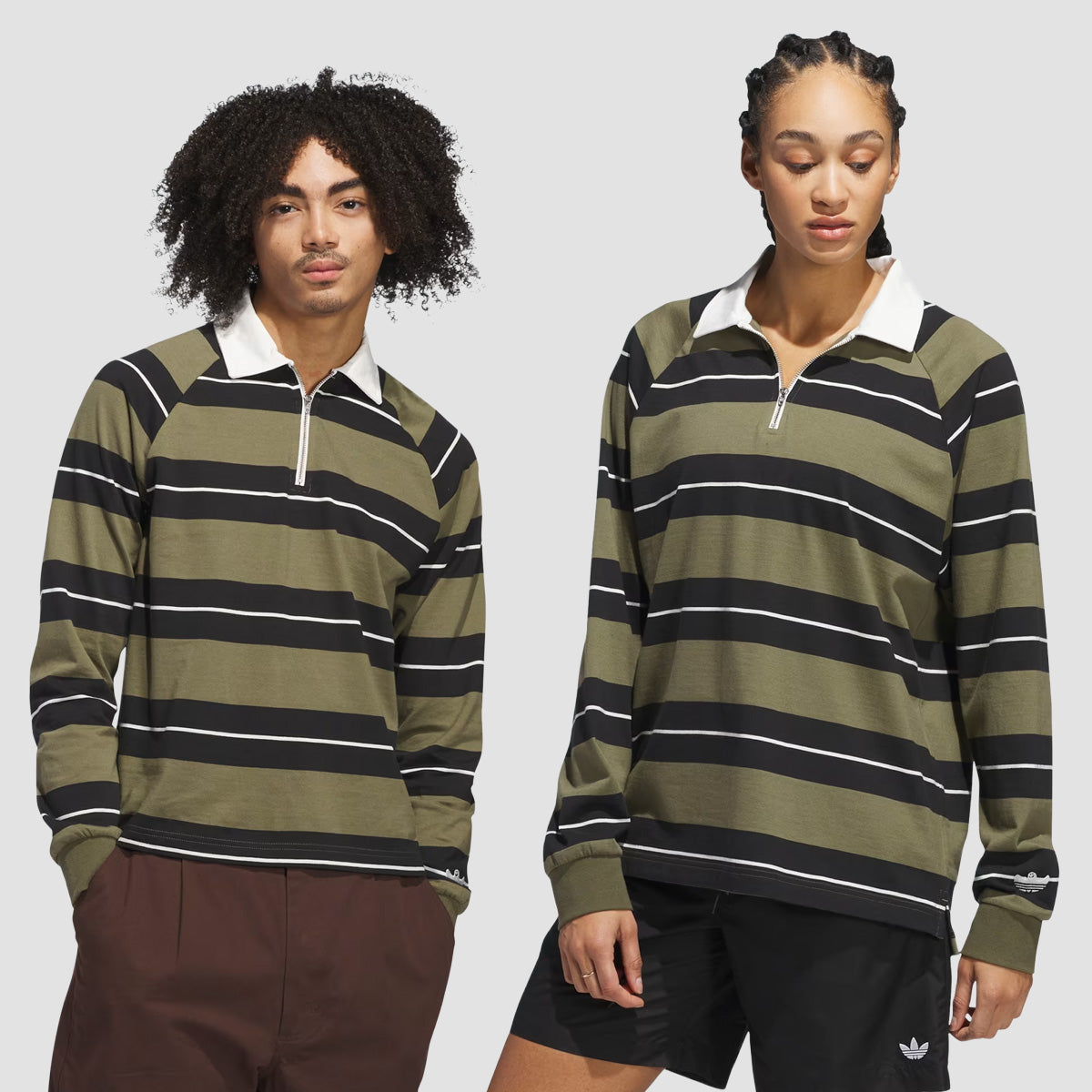 adidas Shmoofoil Longsleeve Rugby Shirt (Gender Neutral) Olive Strata/Black/Core White