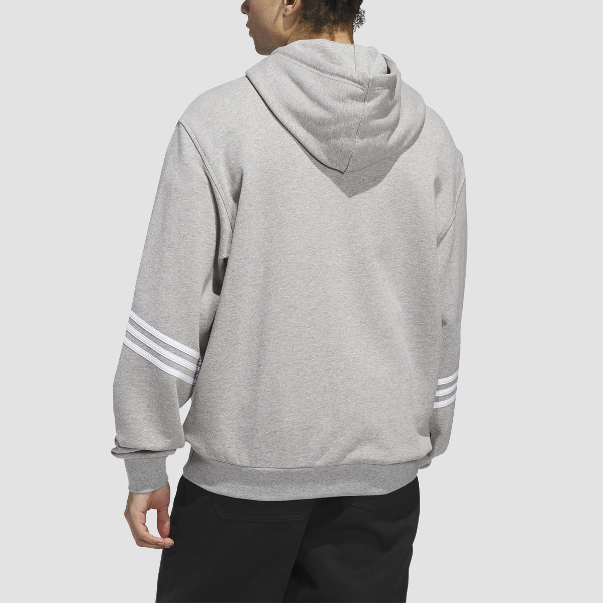 adidas Skateboarding Classics Pullover Hoodie (Gender Neutral) Medium Grey Heather/White