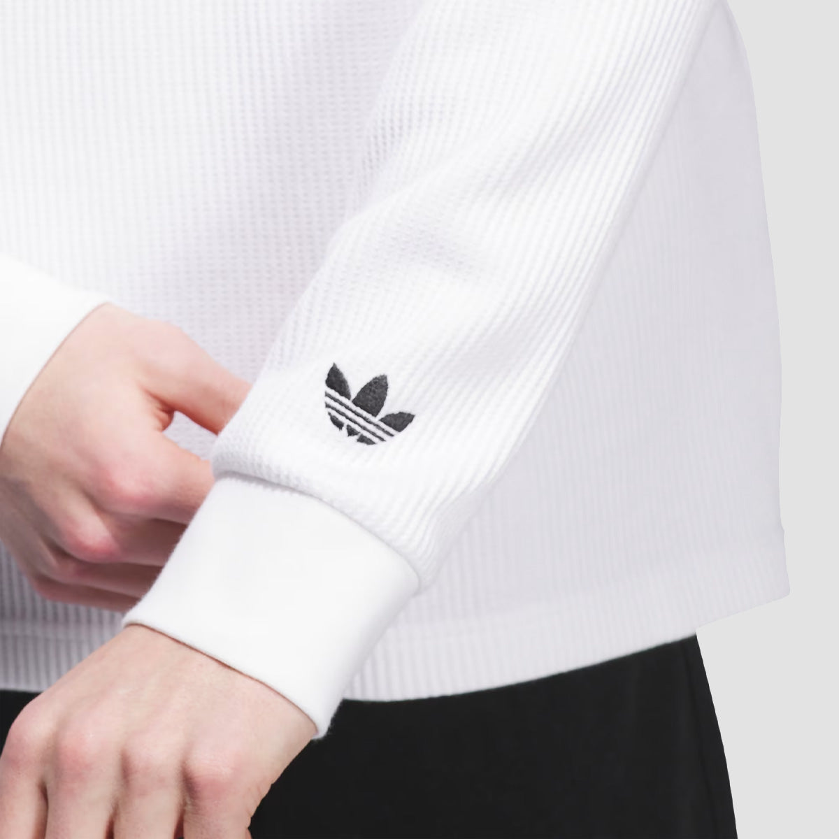 adidas Skateboarding Waffle Knit Longsleeve T-Shirt (Gender Neutral) White