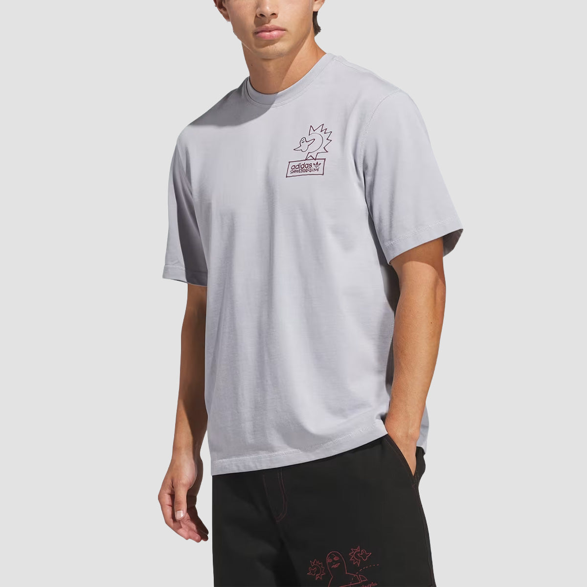 adidas Skateboarding X Mark Gonzales Not Amused T-Shirt Halo Silver/Shadow Red