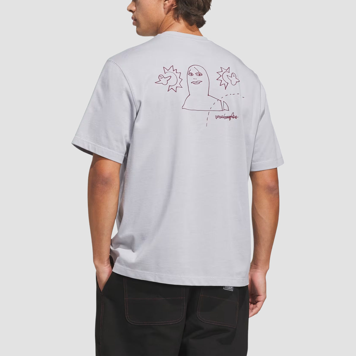 adidas Skateboarding X Mark Gonzales Not Amused T-Shirt Halo Silver/Shadow Red