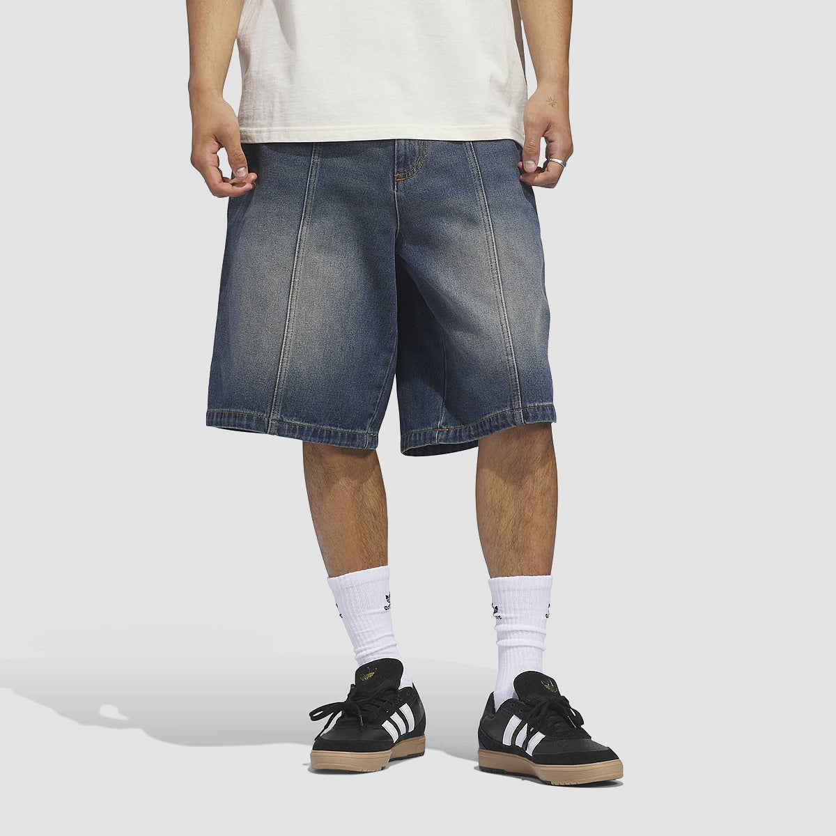 adidas Skateboarding X Tyshawn Washed Denim Shorts Indigo Denim