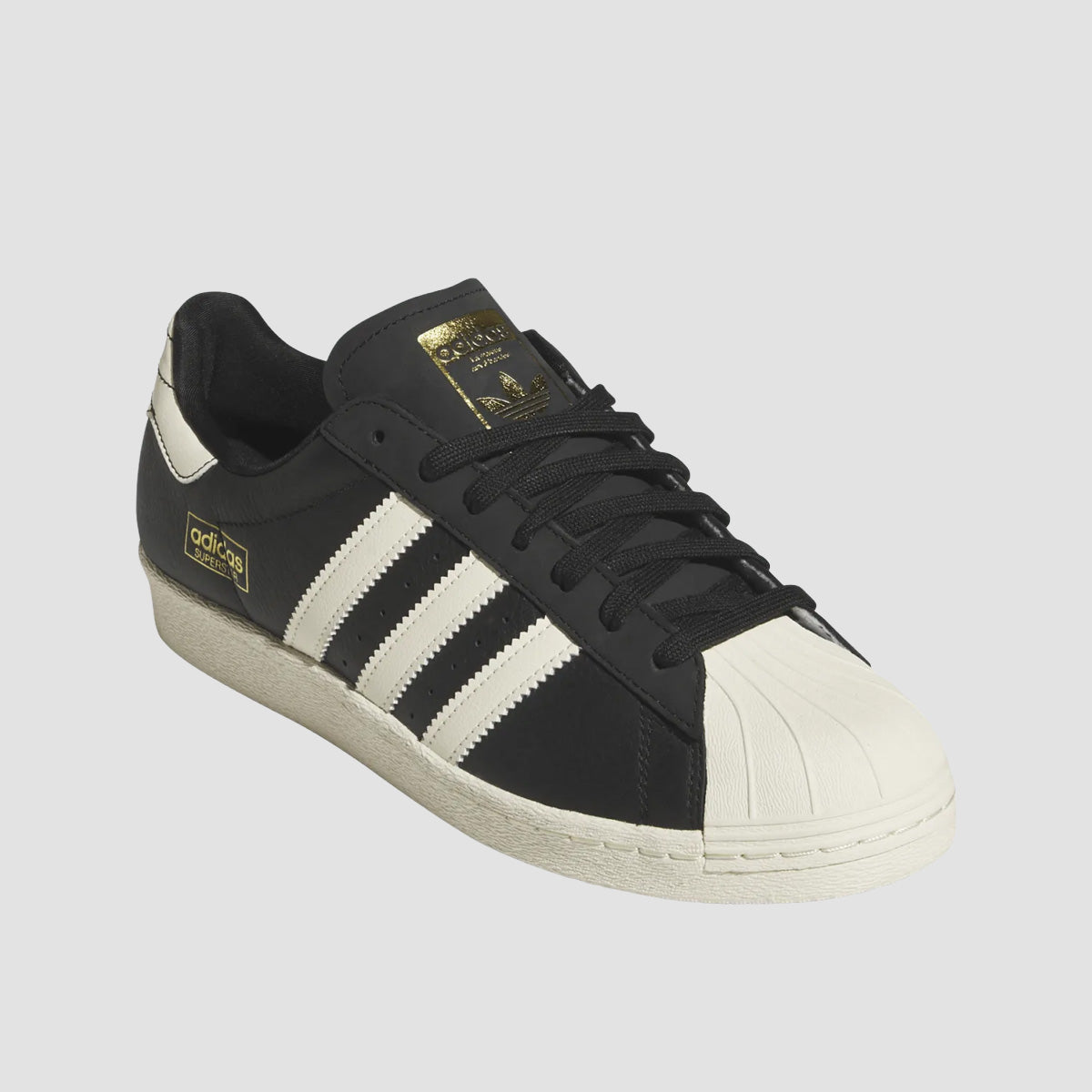 adidas Superstar 80 Adv Shoes - Core Black/Cream White/Gold Met.