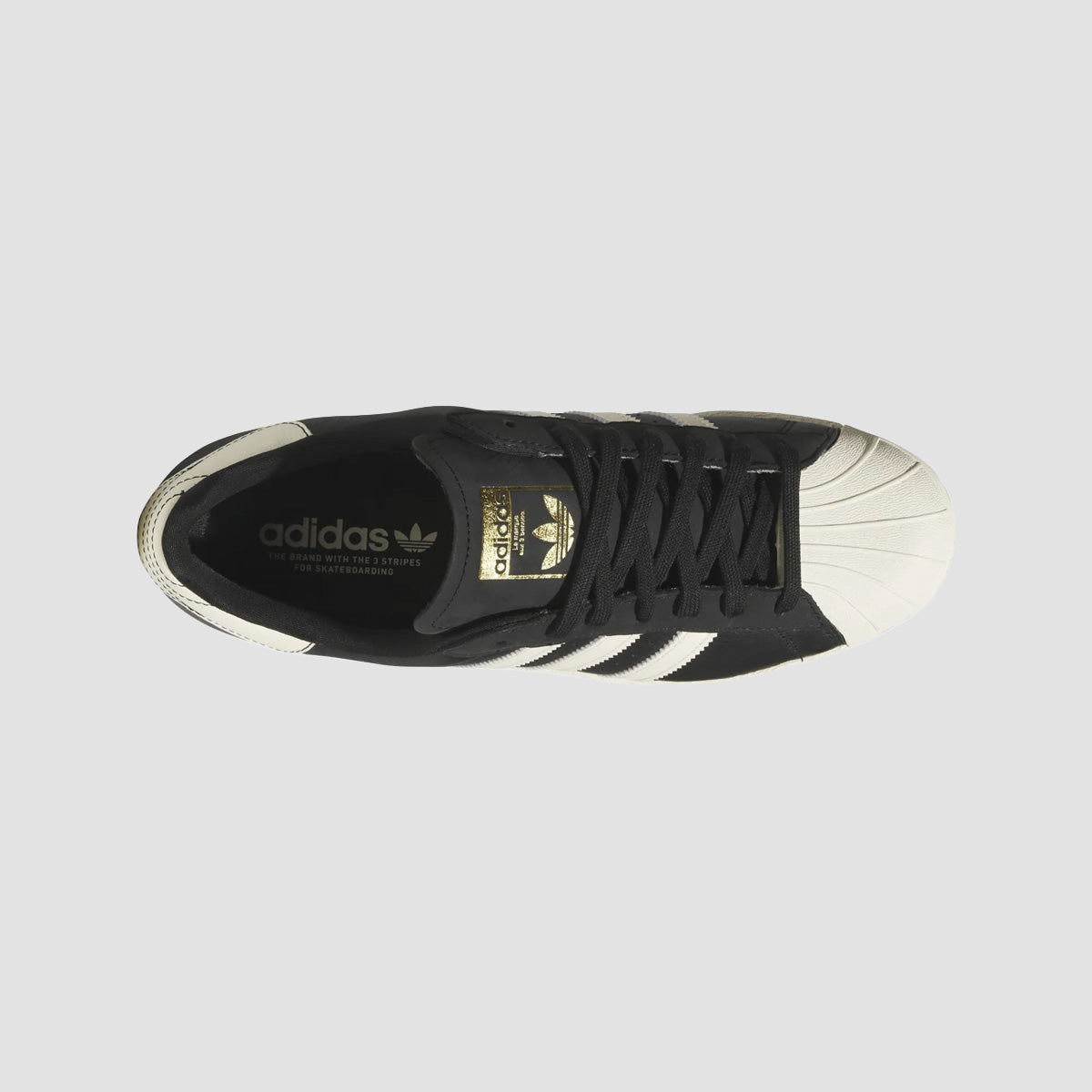 adidas Superstar 80 Adv Shoes - Core Black/Cream White/Gold Met.