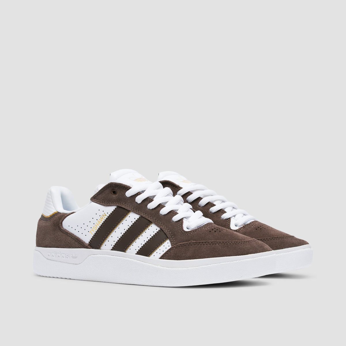 adidas Tyshawn Low Shoes - Brown/Ftwr White/Gold Met