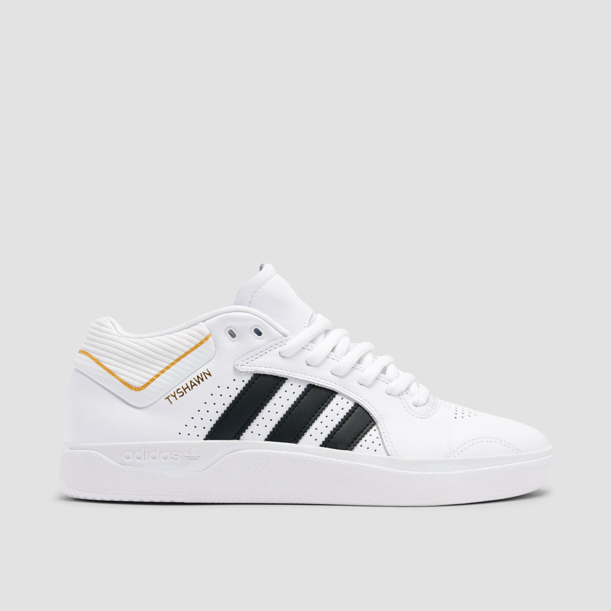 adidas Tyshawn Mid Top Shoes - Ftwr White/Core Black/Gold Met