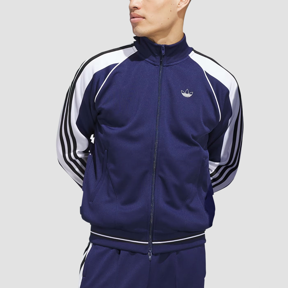 adidas Tyshawn Track Jacket (Gender Neutral) Dark Blue/White/Black